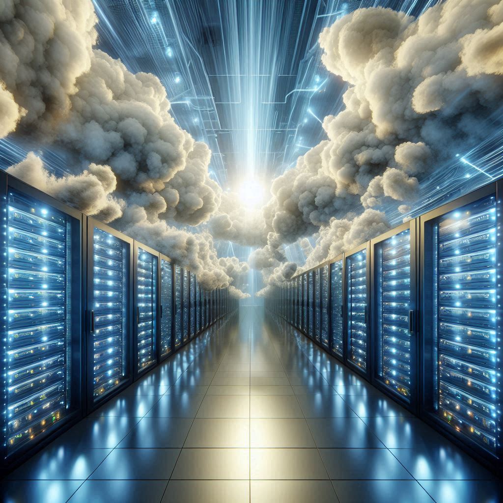 AI Generated Abstract cloud server